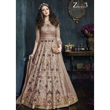 22001-A NUDE HEAVY EMBROIDERED INDIAN WEDDING WEAR LEHENGA